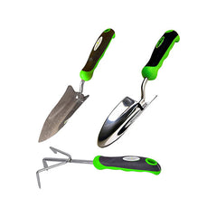 Stainless Steel 3 Piece Gardening Tool Set Trowel Cultivator