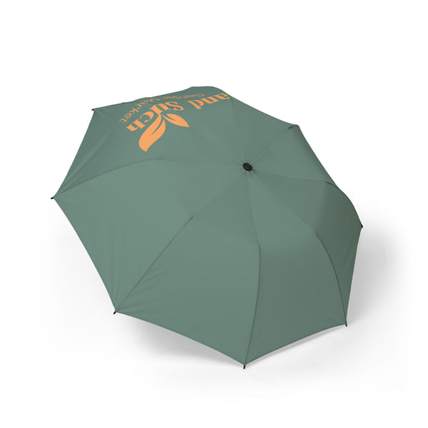 Foldable Semi-Automatic Umbrella — Compact Windproof Rain Umbrella with 'smile' Accent