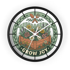 Grow Joy Wall Clock — Garden Planter Floral Decorative Clock