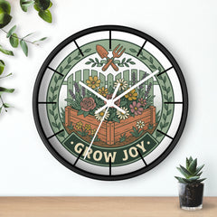 Grow Joy Wall Clock — Garden Planter Floral Decorative Clock