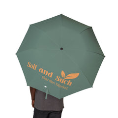 Foldable Semi-Automatic Umbrella — Compact Windproof Rain Umbrella with 'smile' Accent