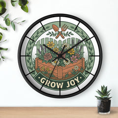 Grow Joy Wall Clock — Garden Planter Floral Decorative Clock