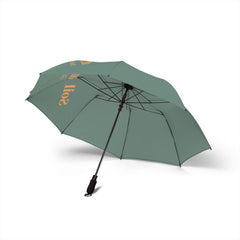 Foldable Semi-Automatic Umbrella — Compact Windproof Rain Umbrella with 'smile' Accent