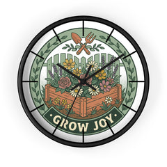 Grow Joy Wall Clock — Garden Planter Floral Decorative Clock
