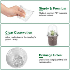 30 Piece Plant Nursery Pots Seed Starting Containers With Dome