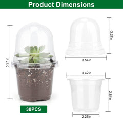 30 Piece Plant Nursery Pots Seed Starting Containers With Dome