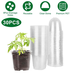 30 Piece Plant Nursery Pots Seed Starting Containers With Dome