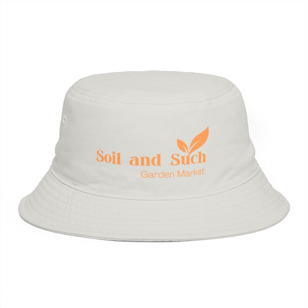 Soil and Such Garden Market Bucket Hat — Organic Gardening Logo Sun Hat