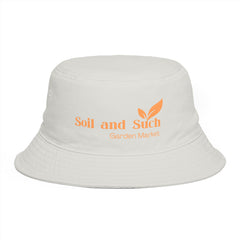 Soil and Such Garden Market Bucket Hat — Organic Gardening Logo Sun Hat