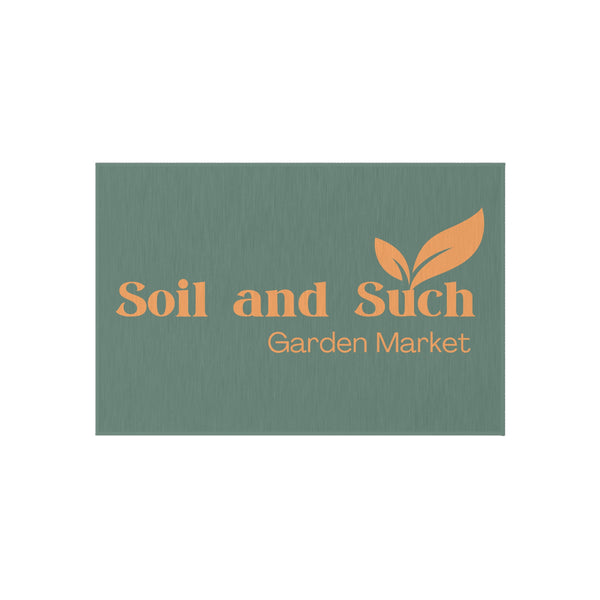 Soil and Such Garden Market Outdoor Rug — Branded Doormat for Patio & Entry