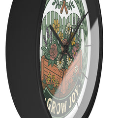Grow Joy Wall Clock — Garden Planter Floral Decorative Clock