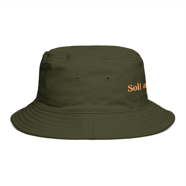 Soil and Such Garden Market Bucket Hat — Organic Gardening Logo Sun Hat