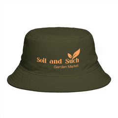 Soil and Such Garden Market Bucket Hat — Organic Gardening Logo Sun Hat