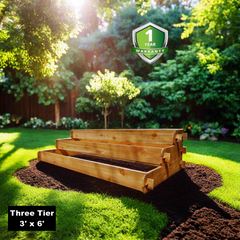 Large 3 Tier Raised Garden Bed Cedar Elevated Planter