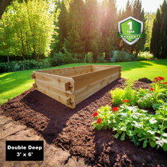 Gardens Raised Garden Bed Kit Double Deep (Two 3x6) Select Cedar