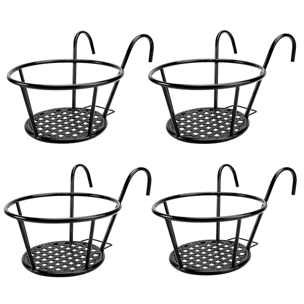 4Pcs Round Hanging Railing Planters