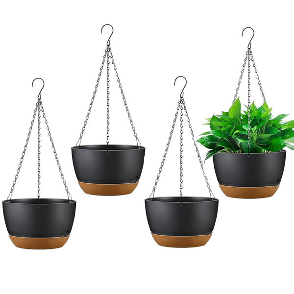 4 Piece Hanging Planter Self Watering Pots With Drainage