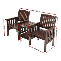 Garden Bench Chair Table Loveseat Wooden Outdoor Furniture