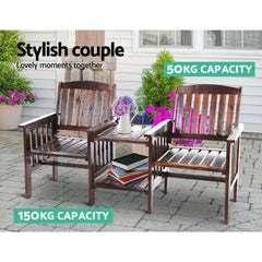 Garden Bench Chair Table Loveseat Wooden Outdoor Furniture