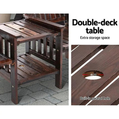 Garden Bench Chair Table Loveseat Wooden Outdoor Furniture