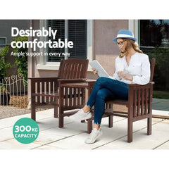 Garden Bench Chair Table Loveseat Wooden Outdoor Furniture