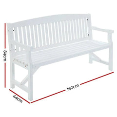 Wooden Garden Bench Chair Natural Outdoor Furniture Décor