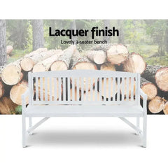 Wooden Garden Bench Chair Natural Outdoor Furniture Décor