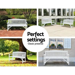 Wooden Garden Bench Chair Natural Outdoor Furniture Décor
