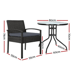 Outdoor Furniture Dining Chairs Wicker Garden Patio Cushion