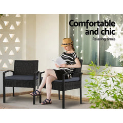 Outdoor Furniture Dining Chairs Wicker Garden Patio Cushion