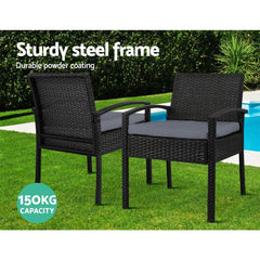 Outdoor Furniture Dining Chairs Wicker Garden Patio Cushion