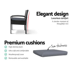 Outdoor Furniture Dining Chairs Wicker Garden Patio Cushion