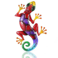 Metal Gecko Yard Garden Decoration for Outdoor Statues Home-garden Wall Decor Miniature Accessories Sculpture Lizard Ornaments