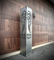Angel Wing Solar Luminary Pillar - Steel