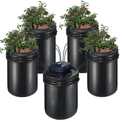 Hydroponics System Recirculating Deep Water Culture 4 Buckets 5 Gal
