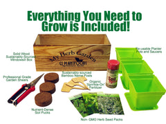 Herb Window Garden Gift Set- Complete windowsill herb garden growing kit