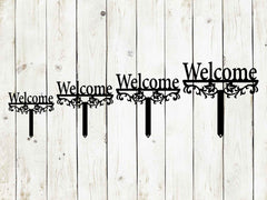 Welcome Yard Stake Metal Sign | Outdoor Garden Entry Decor