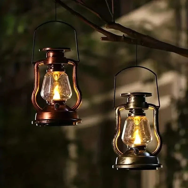 Retro  LED Horse Lantern  Rechargeable Solar Powered Flame Light