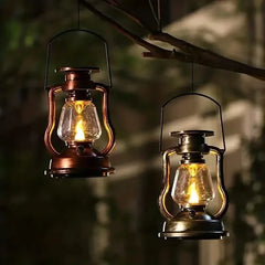 Retro  LED Horse Lantern  Rechargeable Solar Powered Flame Light